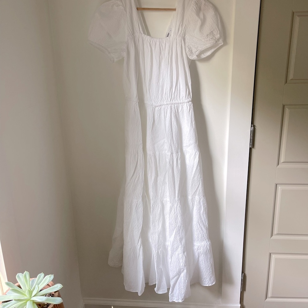 & Other Stories White Midi Dress